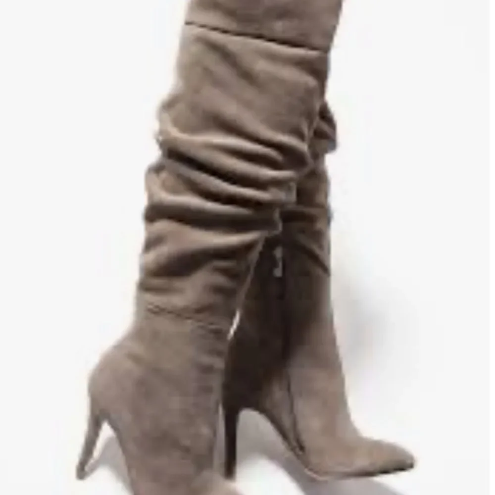 Chinese Laundry Size 8 Over the Knee  Gray Suede Heeled Boots